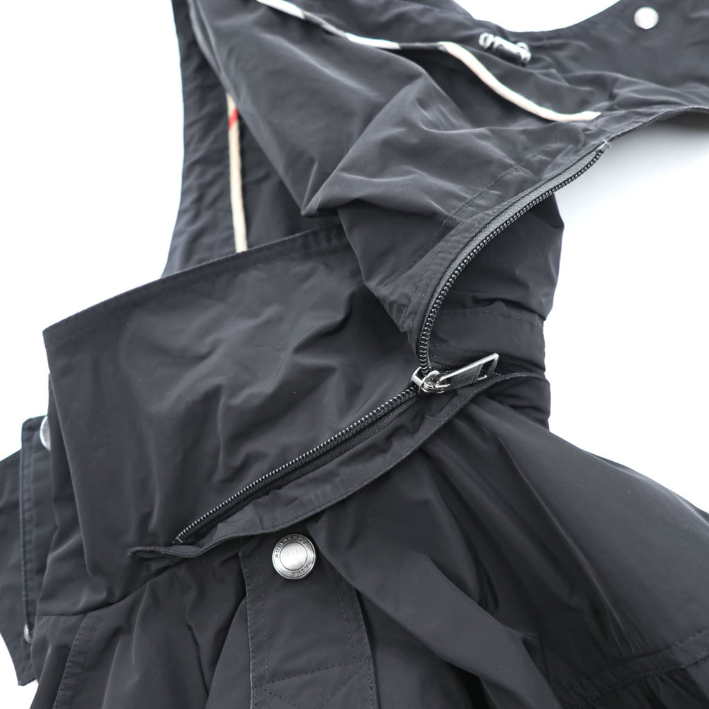 Burberry Brit 3808689 Black Hooded Technical Field Parka Nova Check Women's US 6
