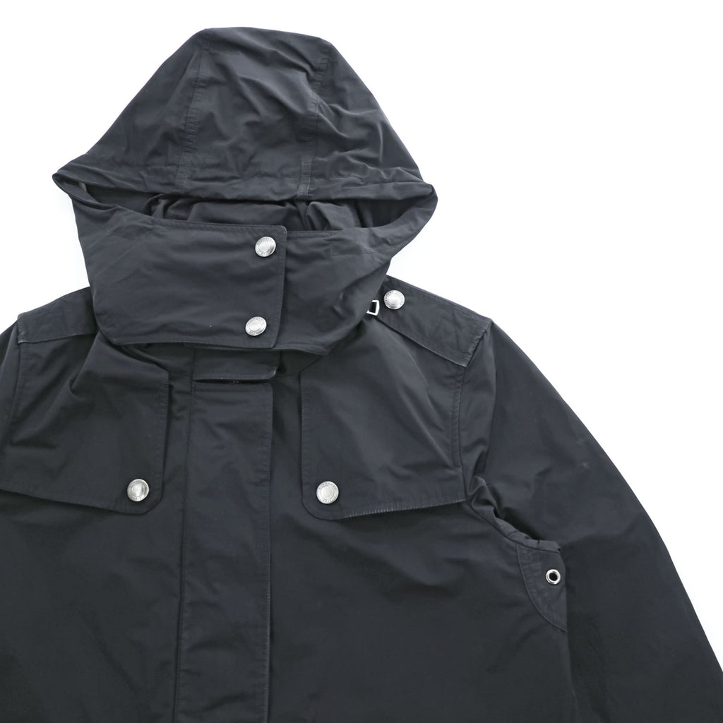 Burberry Brit 3808689 Black Hooded Technical Field Parka Nova Check Women's US 6