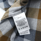 Eddie Bauer 長袖 フランネルシャツ L グレー ネイビー チェック CLASSIC FIT ボタンダウン 胸ポケット 0156