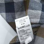 Eddie Bauer 長袖 フランネルシャツ L グレー ネイビー チェック CLASSIC FIT ボタンダウン 胸ポケット 0156