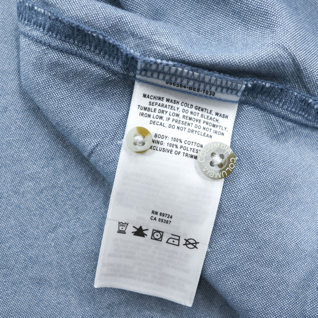 Columbia PFG スーパーボーンヘッドクラシック 長袖フィッシングシャツ XL ライトブルー メッシュ ボタンダウン XM7648