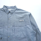 Columbia PFG スーパーボーンヘッドクラシック 長袖フィッシングシャツ XL ライトブルー メッシュ ボタンダウン XM7648