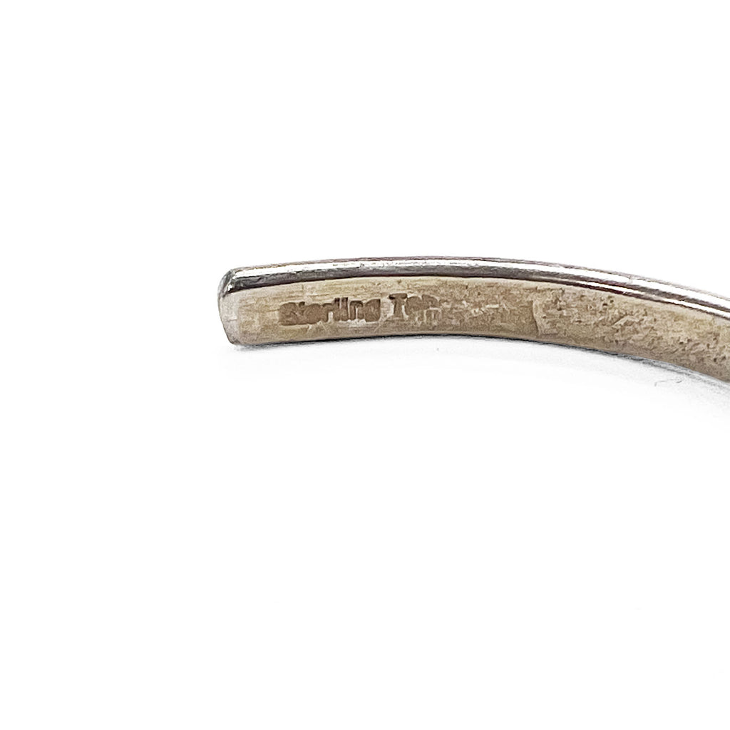 Navajo Tahe Sterling Cuff Bracelet ナバホ族 バングル シルバー インディアンジュエリー STERLING スタンプワーク