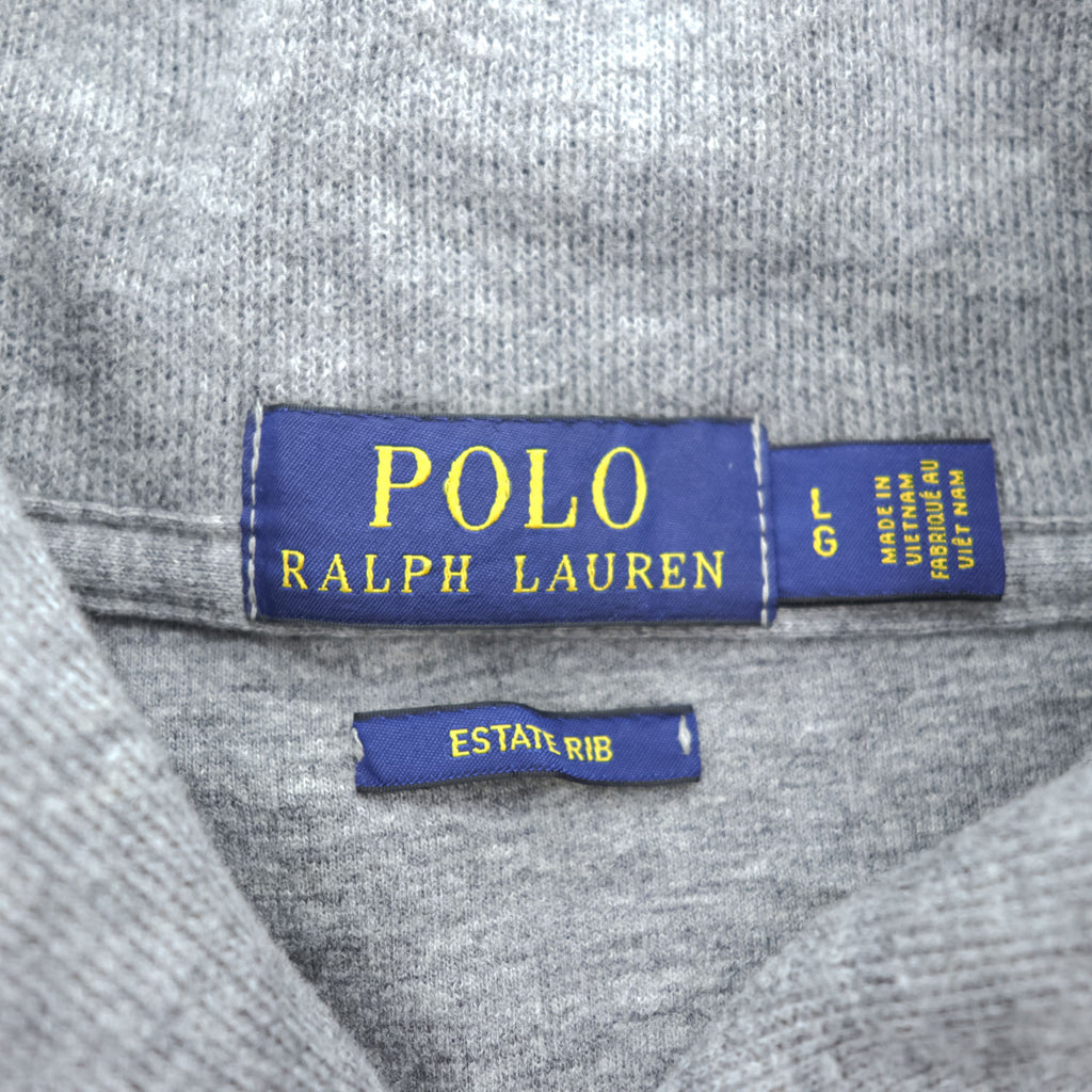 Polo Ralph Lauren ショールカラー スウェット トレーナー L グレー スモールポニー ロゴ 刺繍 ESTATE RIB
