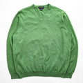 Brooks Brothers メリノウール Vネック ニット セーター L グリーン ストレッチ MERINO WOOL