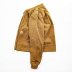 carhartt ダック地 ジップアップブルゾン Rugged Flex ボンバージャケット L ブラウン ストレッチ キャンバス OJ2524-W