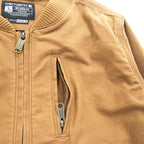 carhartt ダック地 ジップアップブルゾン Rugged Flex ボンバージャケット L ブラウン ストレッチ キャンバス OJ2524-W