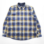 PENDLETON バージンウール LODGE オンブレチェックシャツ XL ネイビー ブラウン 胸ポケット