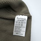 Healthknit サーマル ニット カーディガン FREE ベージュ THERMAL KING ダメージ加工