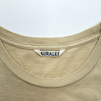 AURALEE 日本製 シームレス クルーネック 5分袖 Tシャツ SEAMLESS CREW NECK HALF SLEEVE TEE M ベージュ シングルステッチ A8ST02ST