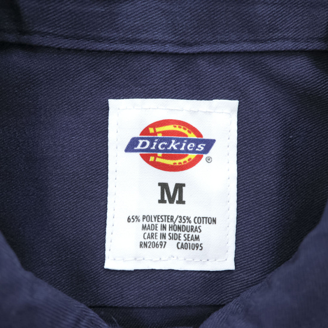 Dickies 長袖ワークシャツ M ネイビー ボックスシルエット フラップ ダブルポケット