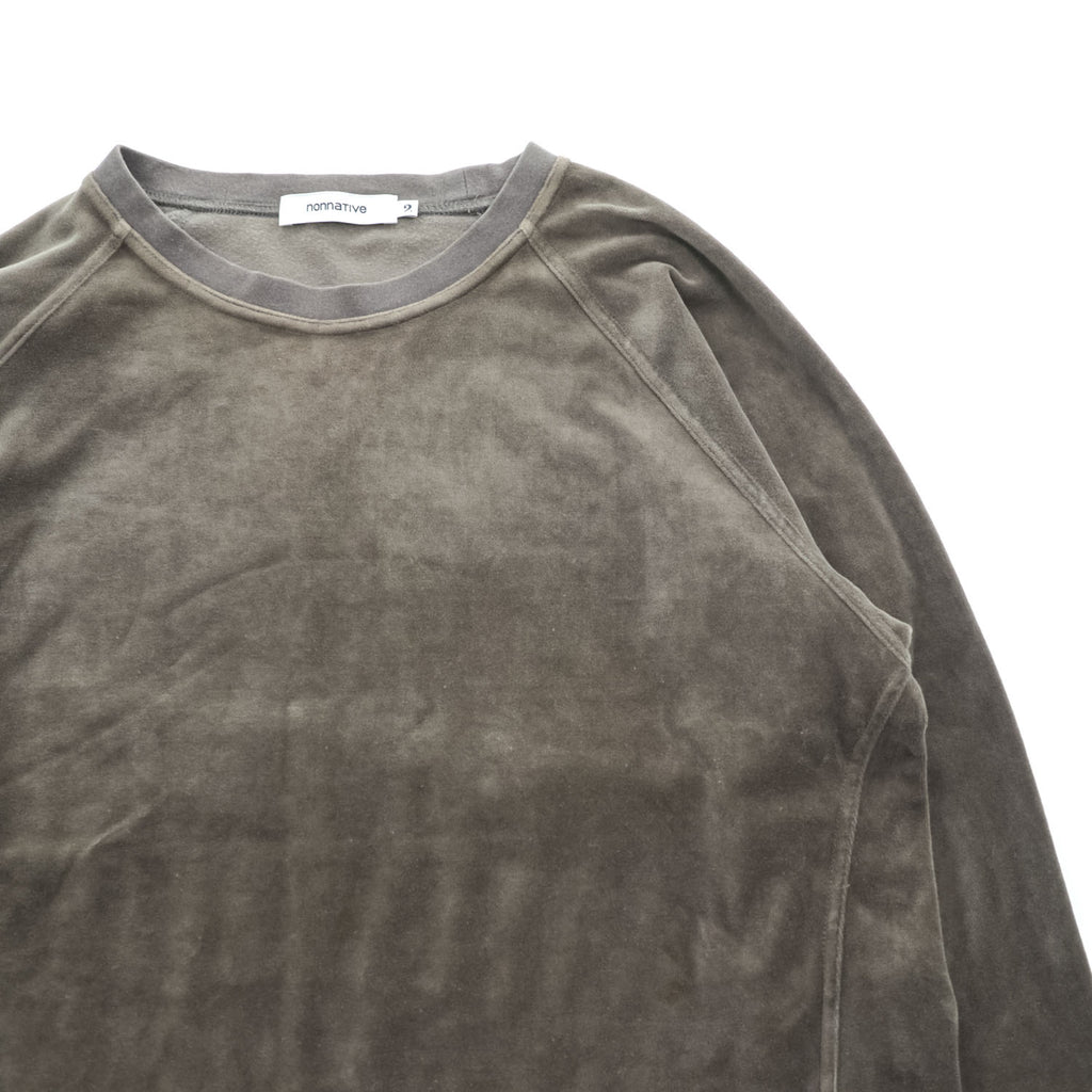 nonnative 日本製 ベロア スウェット トレーナー M ブラウン ラグランスリーブ