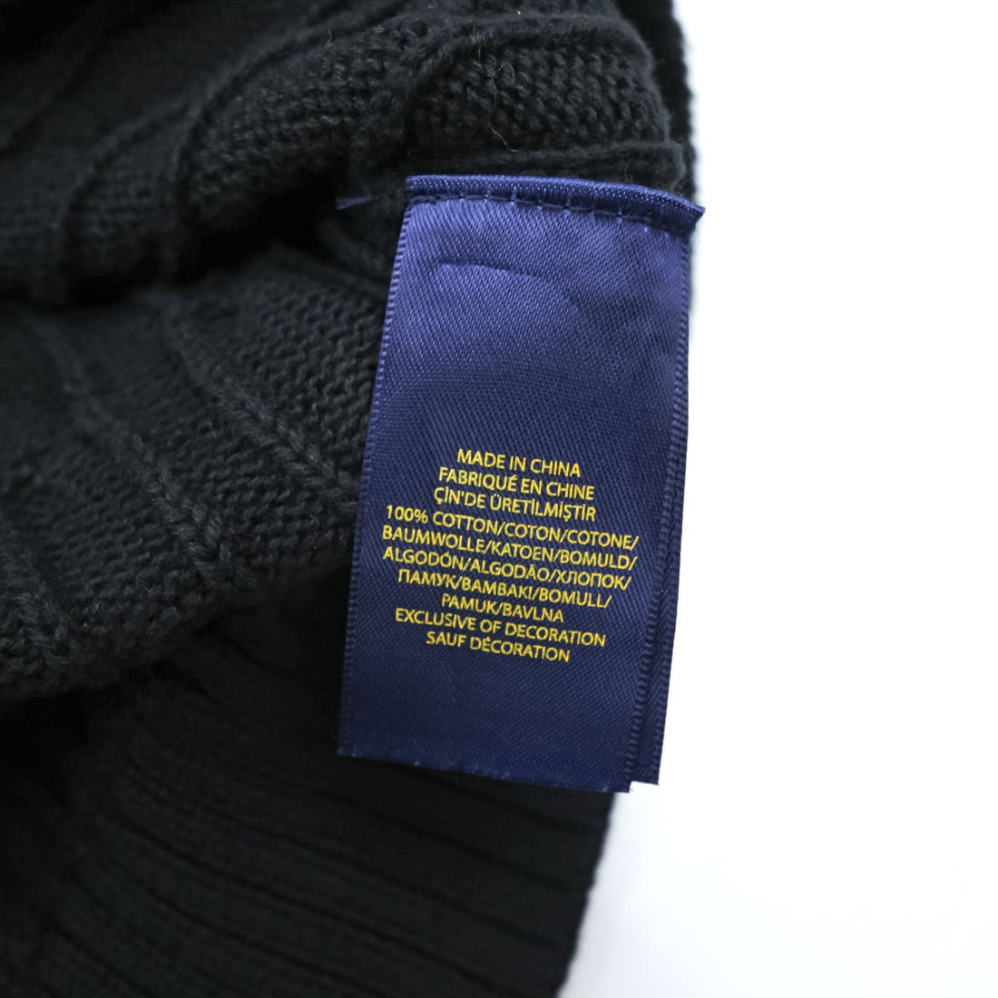 Polo Ralph Lauren Vネック ケーブルニット ベスト M ブラック スモールポニー ロゴ 刺繍