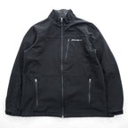 Eddie Bauer ソフトシェルジャケット L ブラック フリース裏地 アウトドア フルジップ 0533