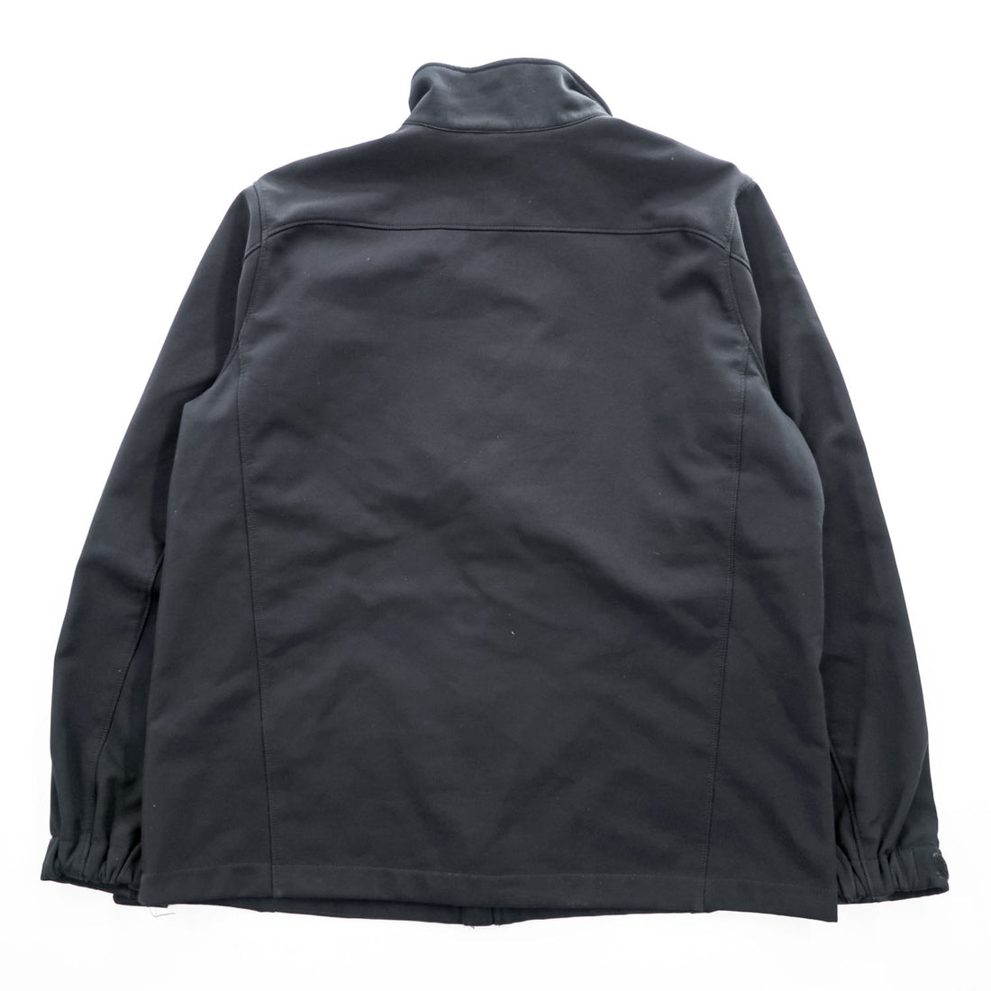 Eddie Bauer ソフトシェルジャケット L ブラック フリース裏地 アウトドア フルジップ 0533