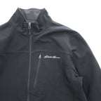 Eddie Bauer ソフトシェルジャケット L ブラック フリース裏地 アウトドア フルジップ 0533