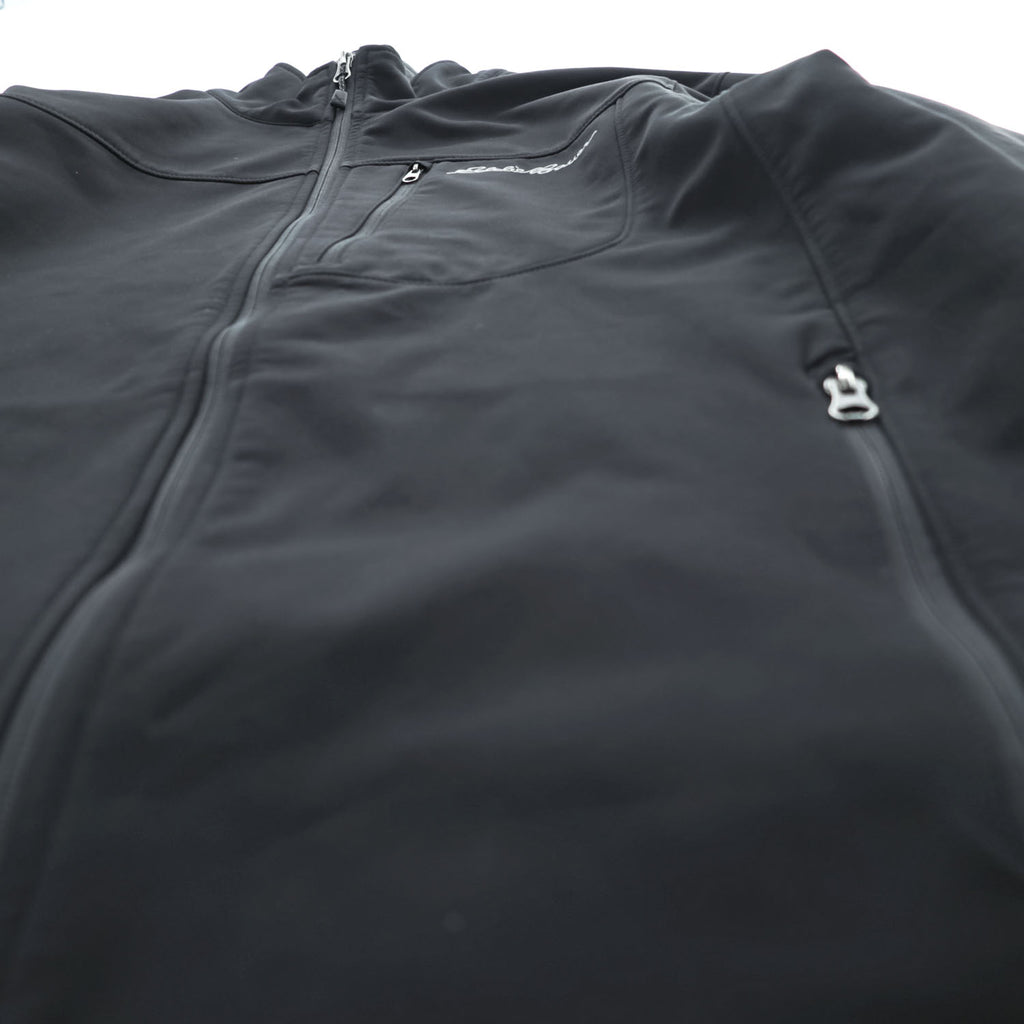 Eddie Bauer ソフトシェルジャケット L ブラック フリース裏地 アウトドア フルジップ 0533
