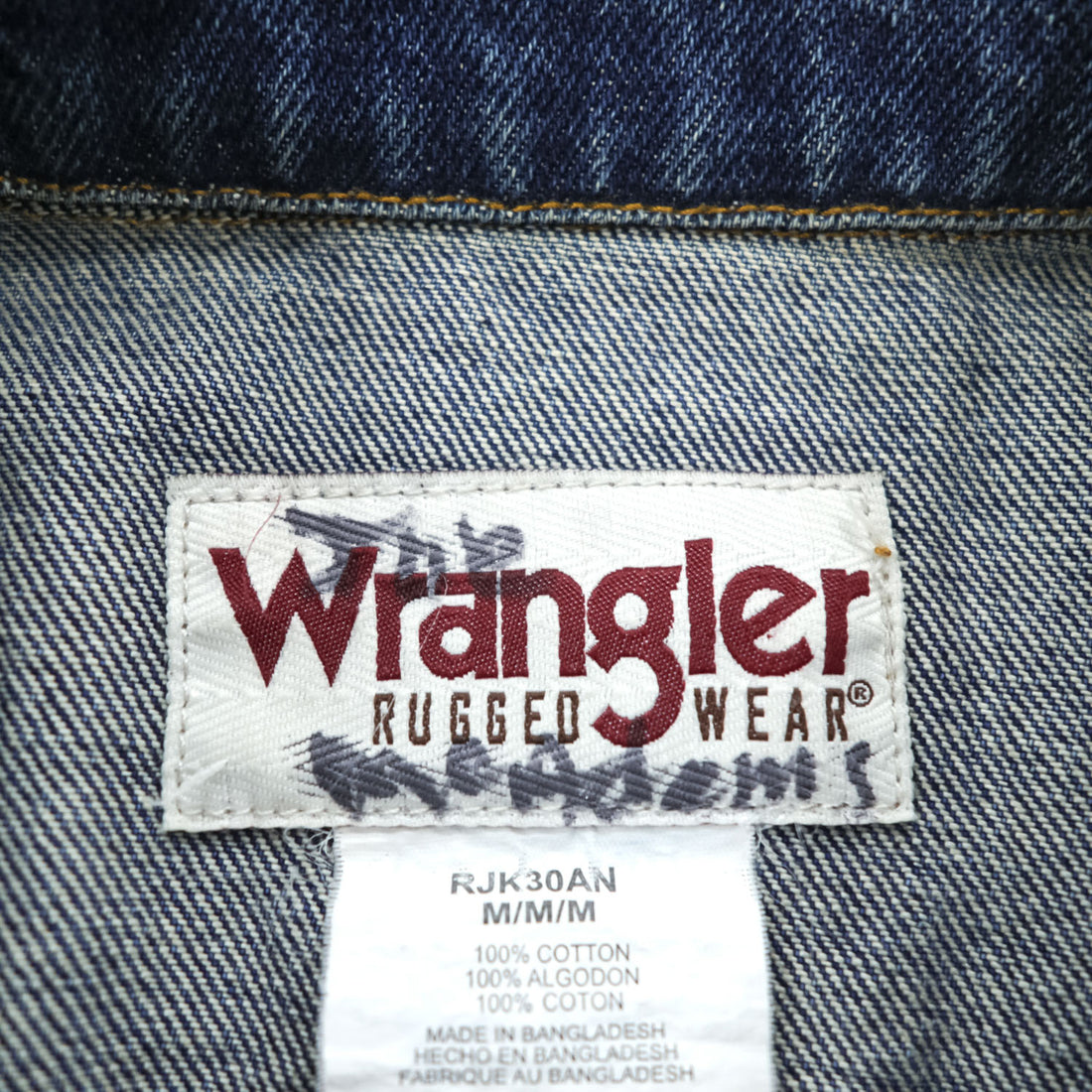 Wrangler 90年代 デニムジャケット RUGGED WEAR Gジャン M インディゴ ブルー RJK30AN
