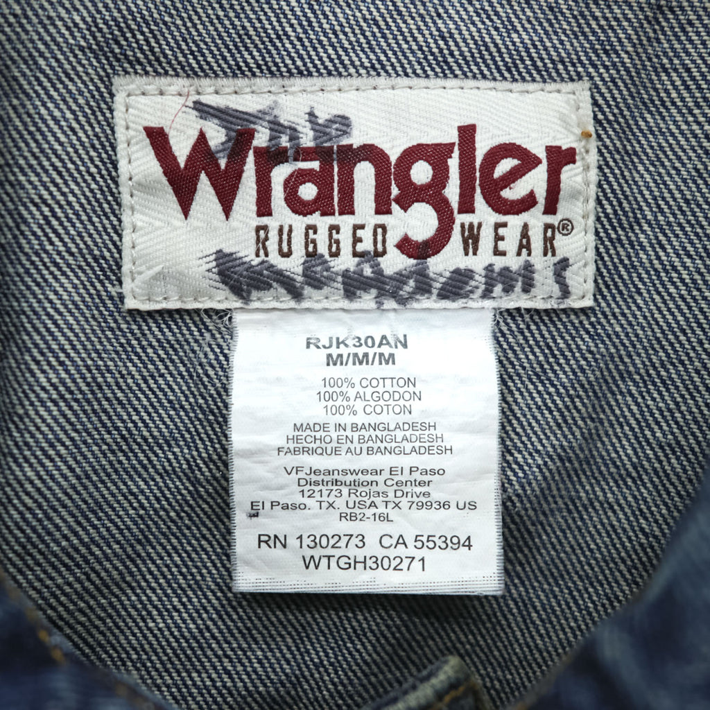 Wrangler 90年代 デニムジャケット RUGGED WEAR Gジャン M インディゴ ブルー RJK30AN