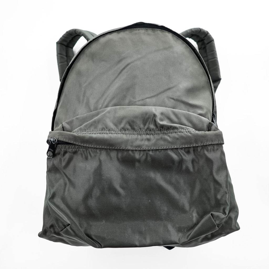 Vintage Herve Chapelier 978N-GRY Nylon Daypack Backpack Gray Khaki Suede Detail