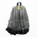 Vintage Herve Chapelier 978N-GRY Nylon Daypack Backpack Gray Khaki Suede Detail