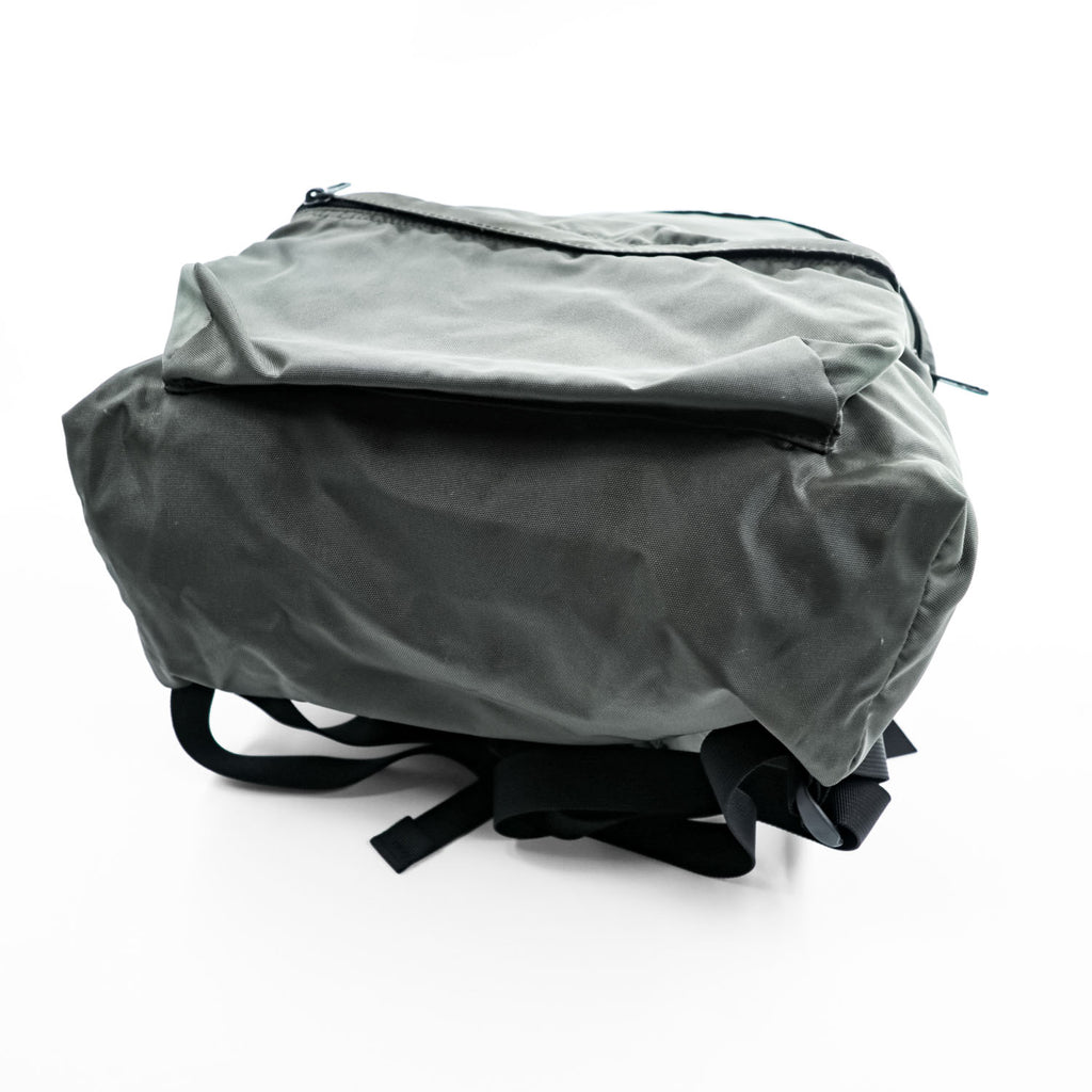 Vintage Herve Chapelier 978N-GRY Nylon Daypack Backpack Gray Khaki Suede Detail