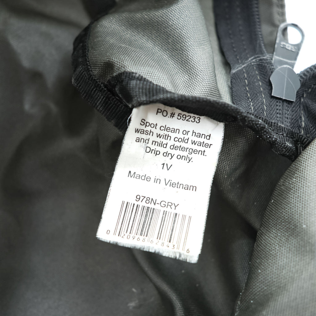 Vintage Herve Chapelier 978N-GRY Nylon Daypack Backpack Gray Khaki Suede Detail
