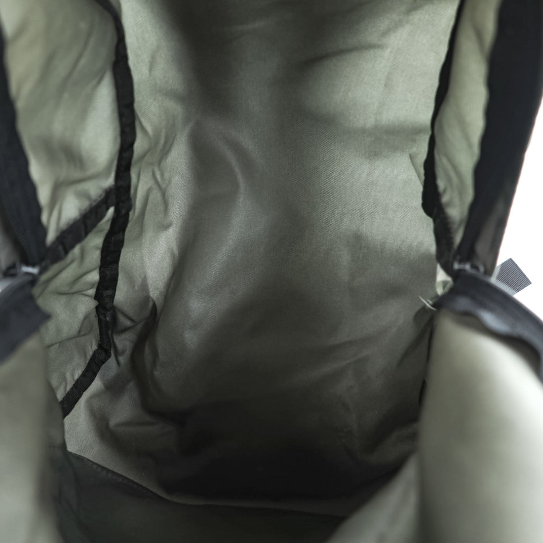 Vintage Herve Chapelier 978N-GRY Nylon Daypack Backpack Gray Khaki Suede Detail
