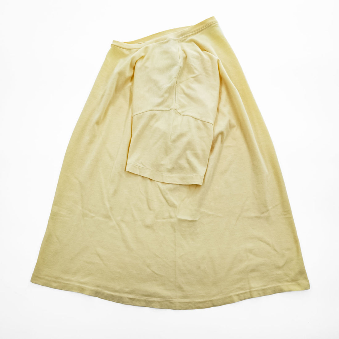 AURALEE A00T01ST Seamless Crew Neck Tee Cotton Crew Neck Short Sleeve T-Shirt Yellow Size 3 Made in Japan