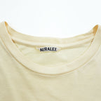 AURALEE A00T01ST Seamless Crew Neck Tee Cotton Crew Neck Short Sleeve T-Shirt Yellow Size 3 Made in Japan