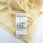 AURALEE A00T01ST Seamless Crew Neck Tee Cotton Crew Neck Short Sleeve T-Shirt Yellow Size 3 Made in Japan