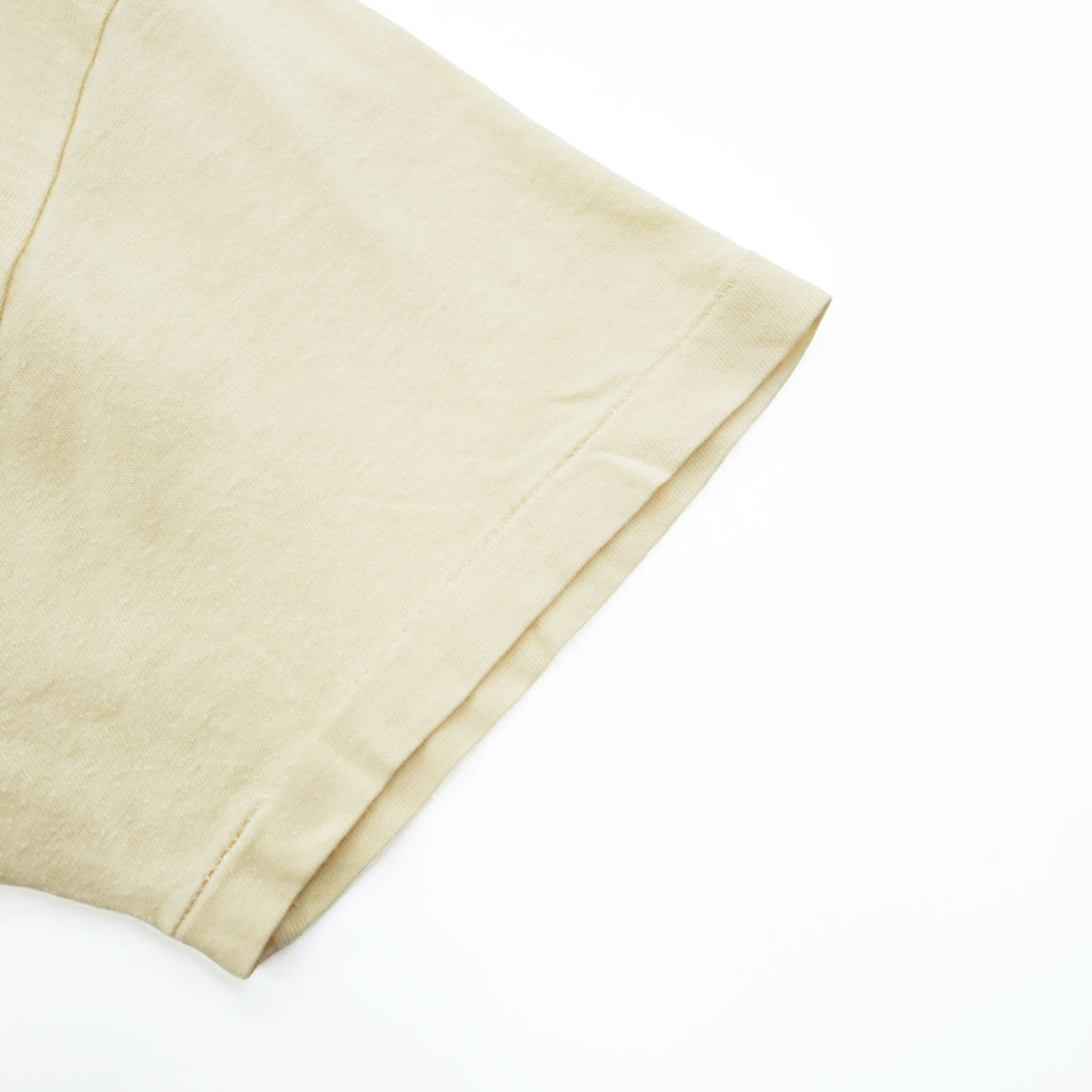 AURALEE A00T01ST Seamless Crew Neck Tee Cotton Crew Neck Short Sleeve T-Shirt Yellow Size 3 Made in Japan