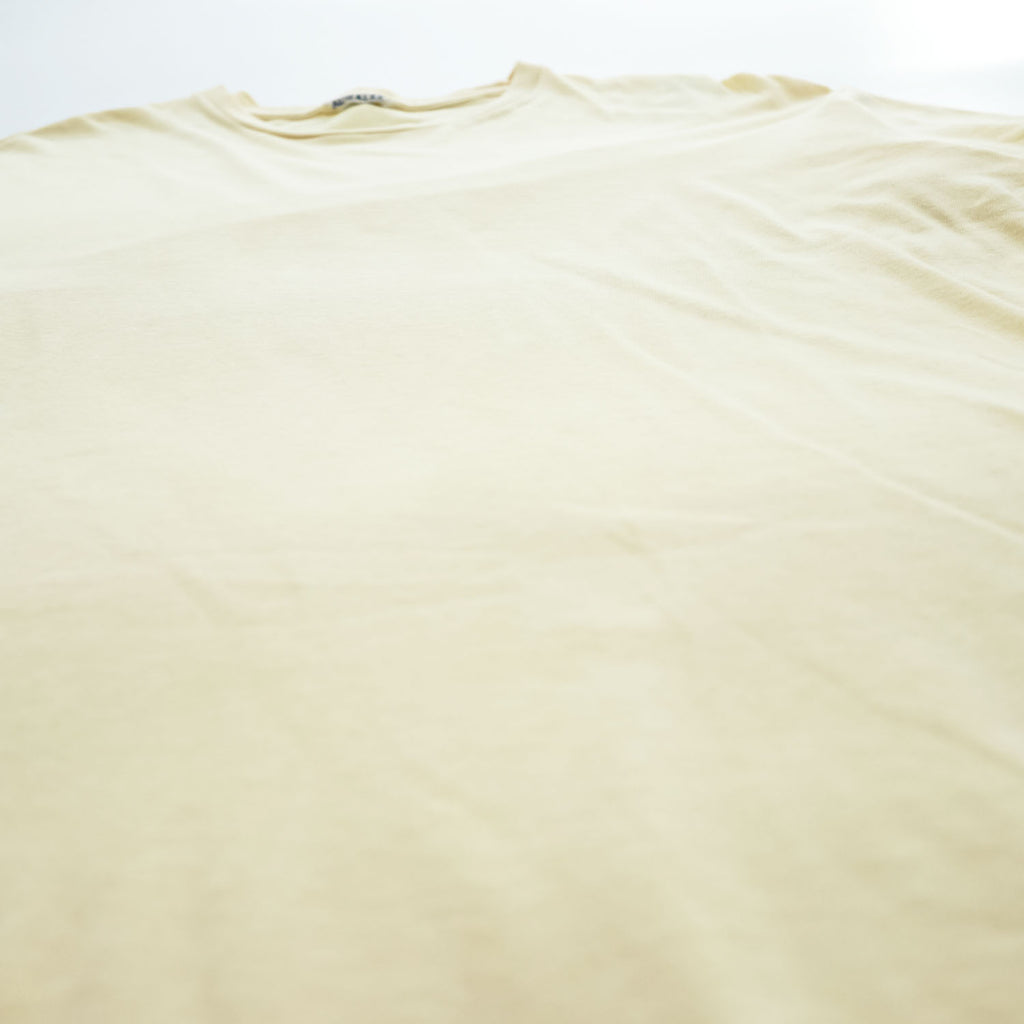 AURALEE A00T01ST Seamless Crew Neck Tee Cotton Crew Neck Short Sleeve T-Shirt Yellow Size 3 Made in Japan