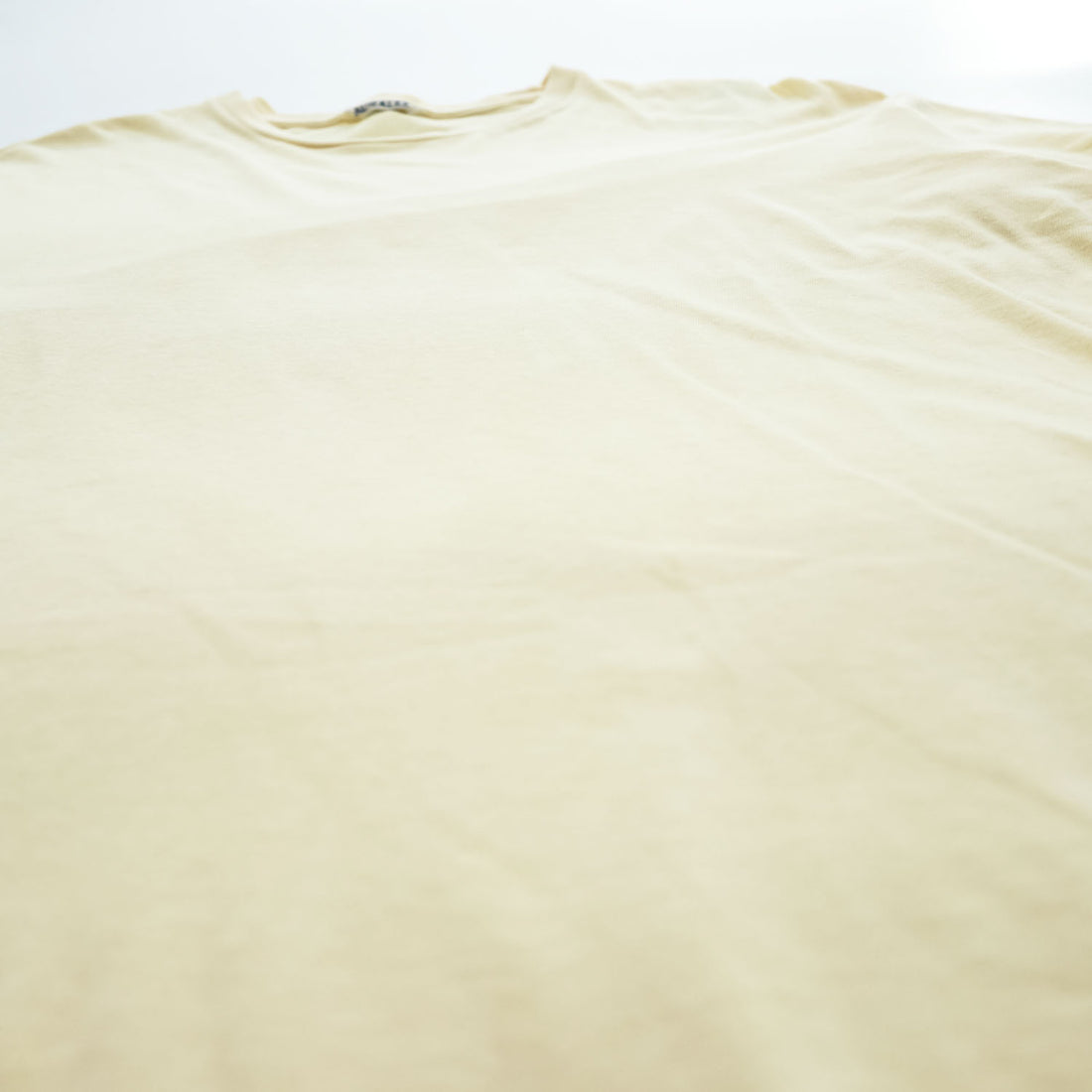 AURALEE A00T01ST Seamless Crew Neck Tee Cotton Crew Neck Short Sleeve T-Shirt Yellow Size 3 Made in Japan