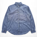 Ralph Lauren Slim Fit Chambray Button-Down Long Sleeve Shirt Blue L/G