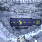 Ralph Lauren Slim Fit Chambray Button-Down Long Sleeve Shirt Blue L/G