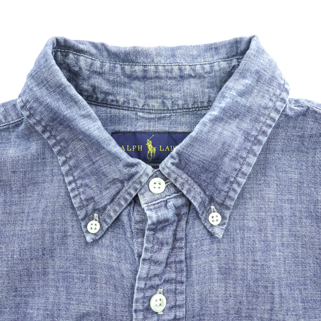Ralph Lauren Slim Fit Chambray Button-Down Long Sleeve Shirt Blue L/G