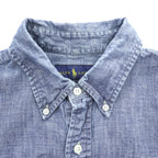 Ralph Lauren Slim Fit Chambray Button-Down Long Sleeve Shirt Blue L/G