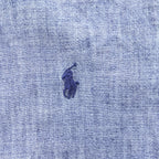 Ralph Lauren Slim Fit Chambray Button-Down Long Sleeve Shirt Blue L/G