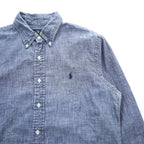 Ralph Lauren Slim Fit Chambray Button-Down Long Sleeve Shirt Blue L/G
