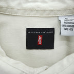 Levi's Red Tab Jeans Cotton Long Sleeve Work Shirt Ivory M Made in Indonesia 2000s