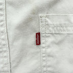 Levi's Red Tab Jeans Cotton Long Sleeve Work Shirt Ivory M Made in Indonesia 2000s