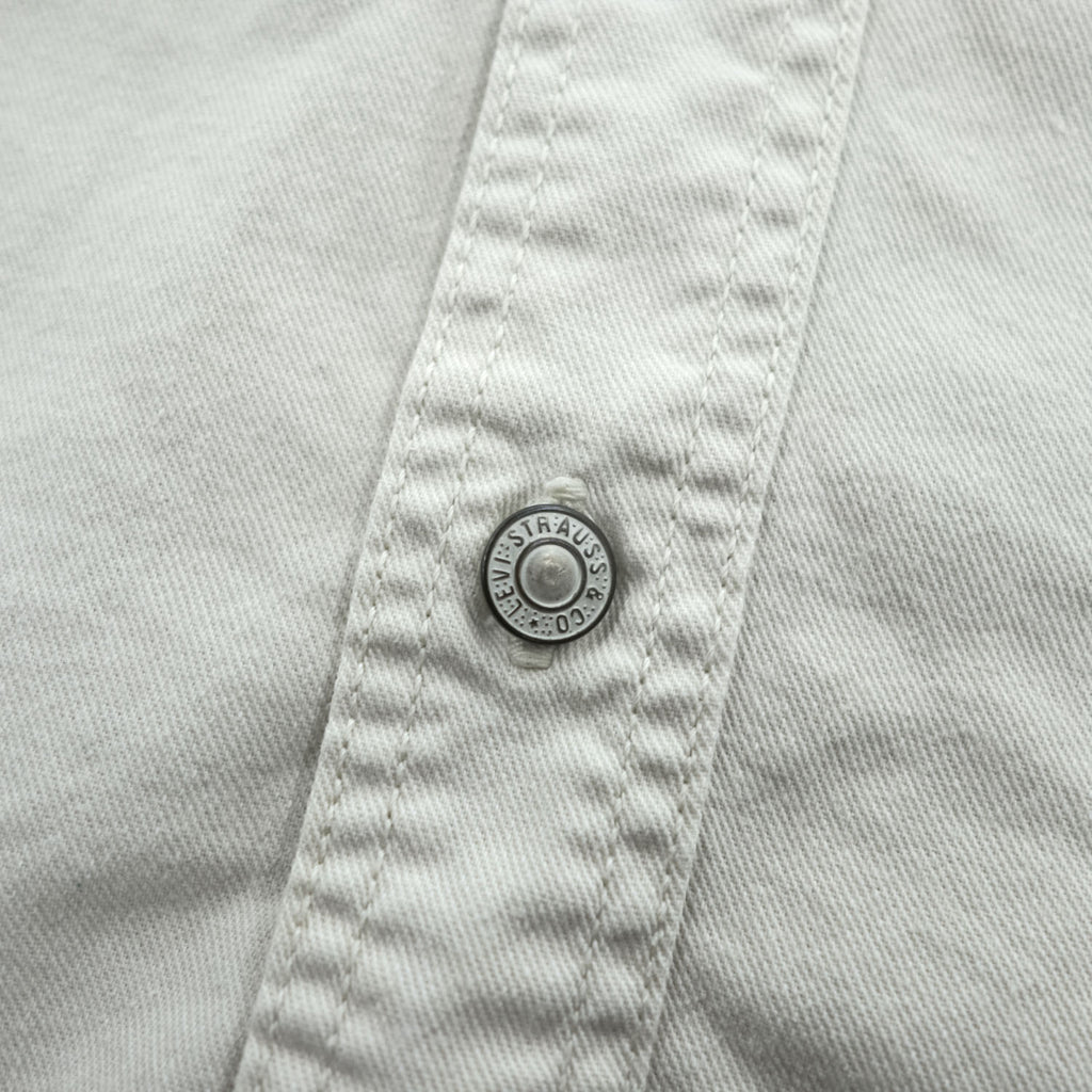 Levi's Red Tab Jeans Cotton Long Sleeve Work Shirt Ivory M Made in Indonesia 2000s