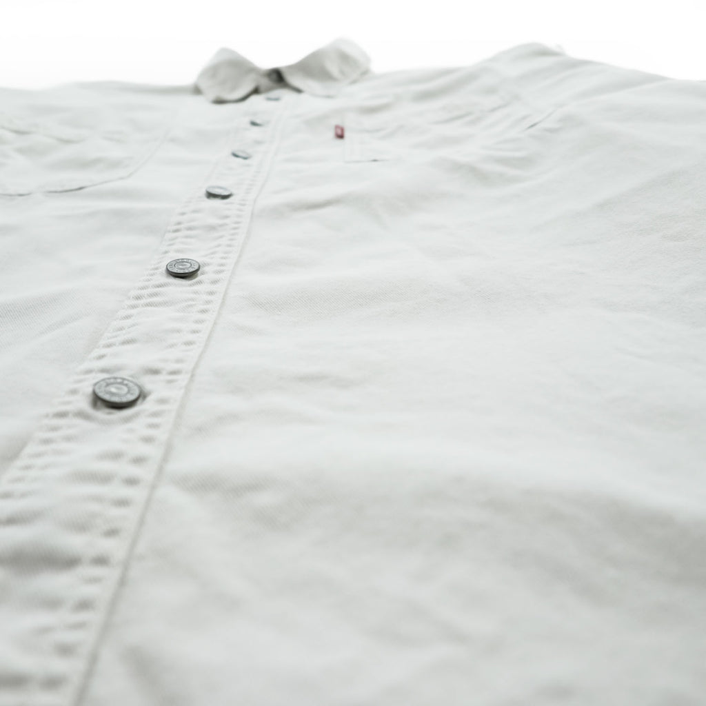 Levi's Red Tab Jeans Cotton Long Sleeve Work Shirt Ivory M Made in Indonesia 2000s