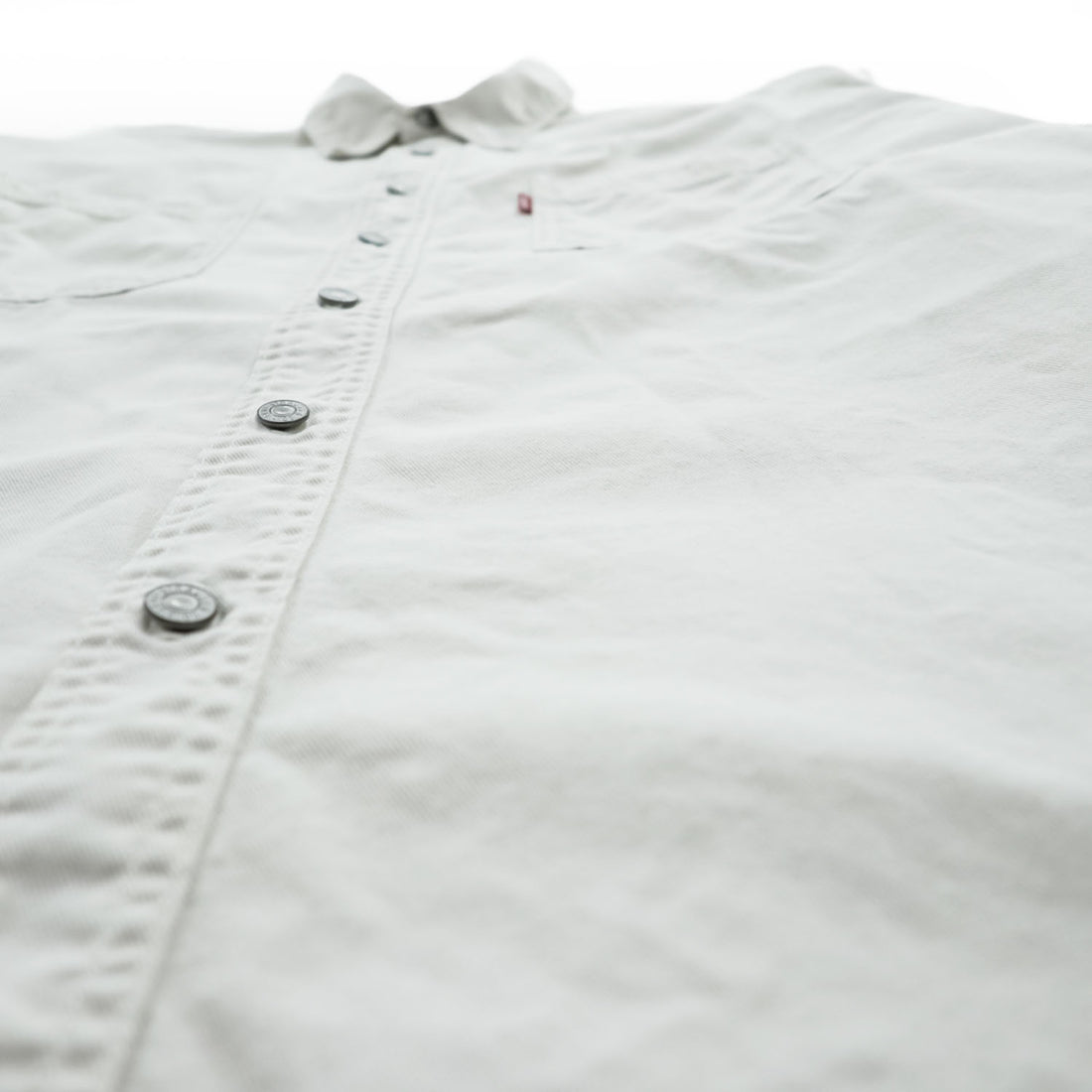 Levi's Red Tab Jeans Cotton Long Sleeve Work Shirt Ivory M Made in Indonesia 2000s