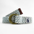 POLO RALPH LAUREN Light Blue Braided D-Ring Belt Made in India