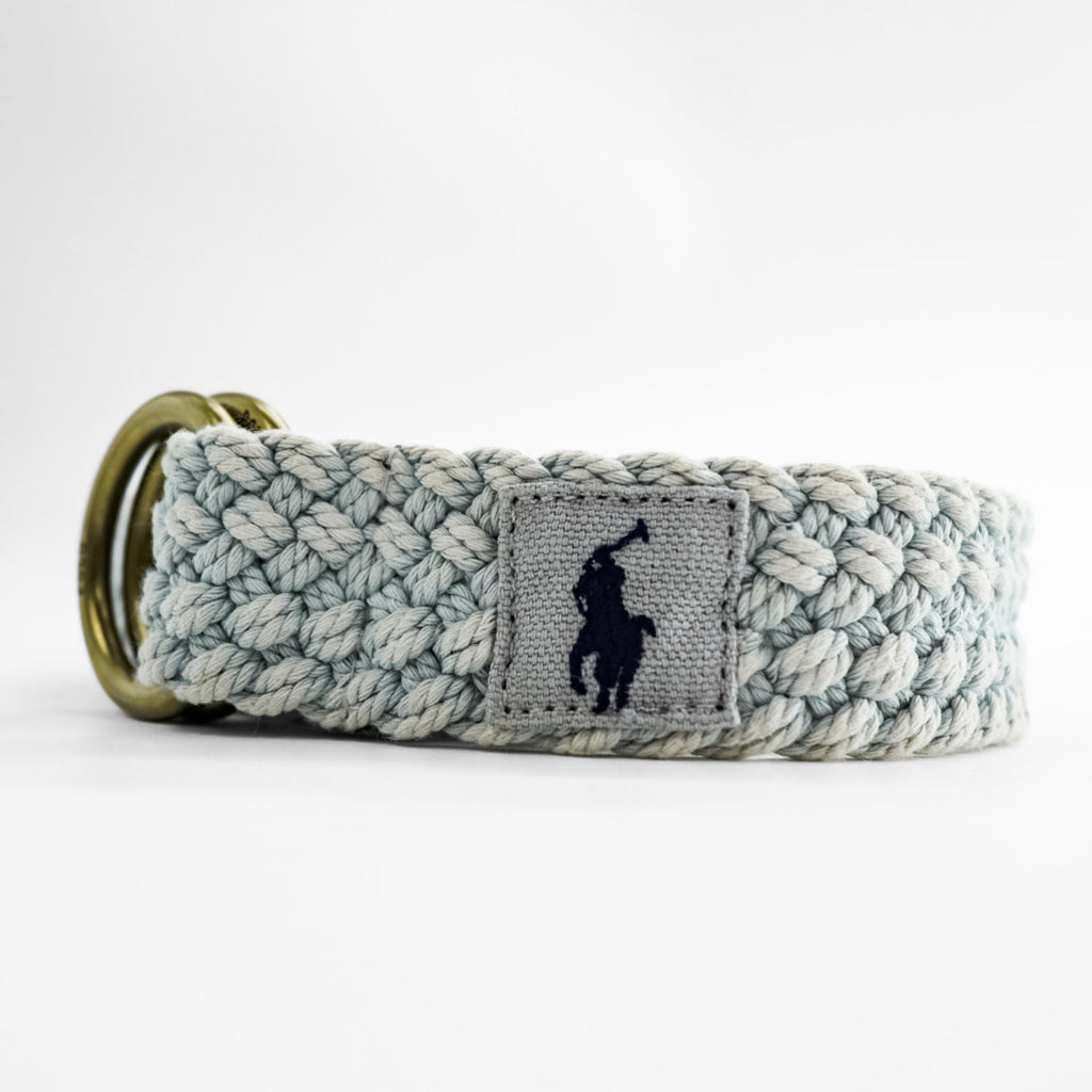 POLO RALPH LAUREN Light Blue Braided D-Ring Belt Made in India