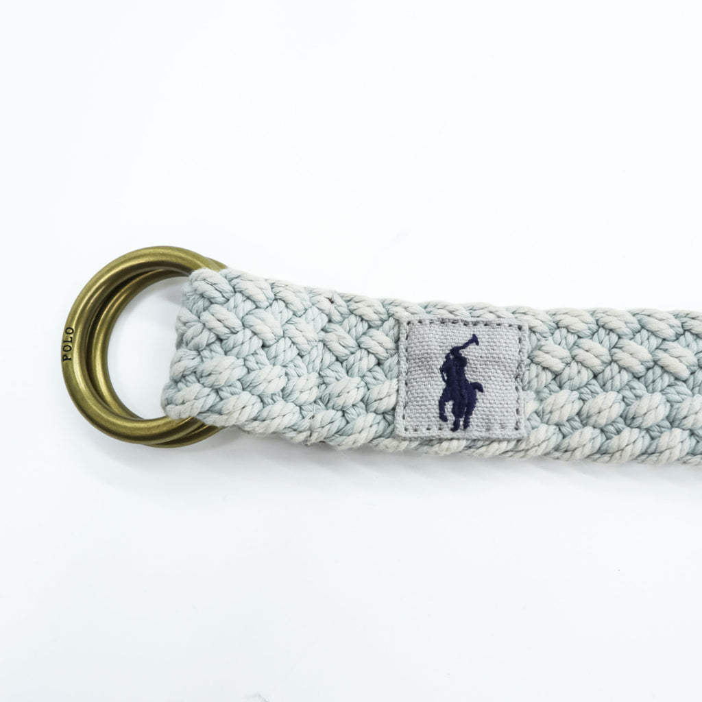 POLO RALPH LAUREN Light Blue Braided D-Ring Belt Made in India