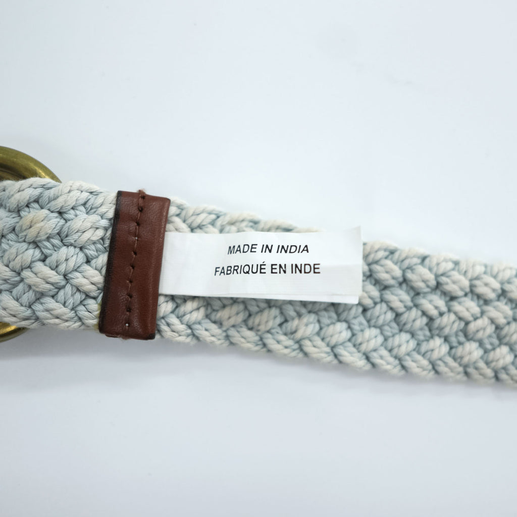 POLO RALPH LAUREN Light Blue Braided D-Ring Belt Made in India