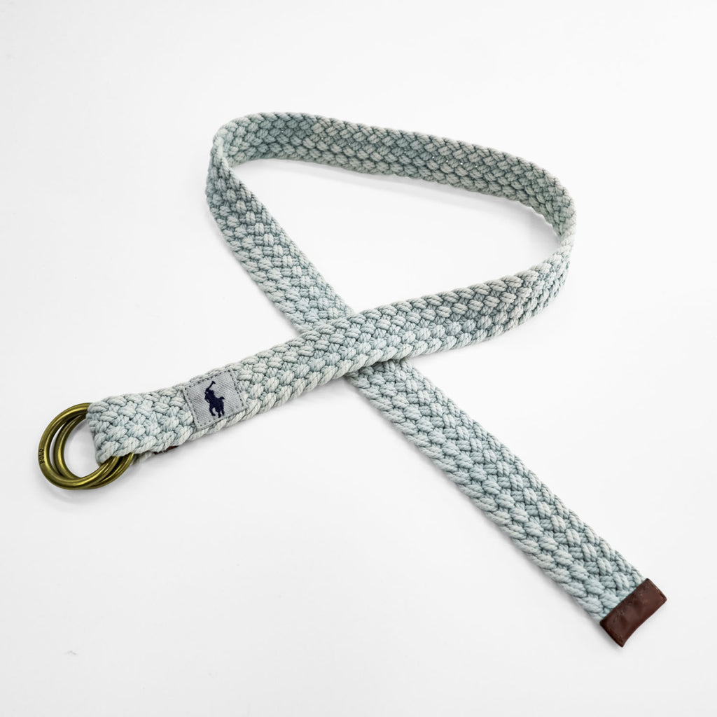 POLO RALPH LAUREN Light Blue Braided D-Ring Belt Made in India